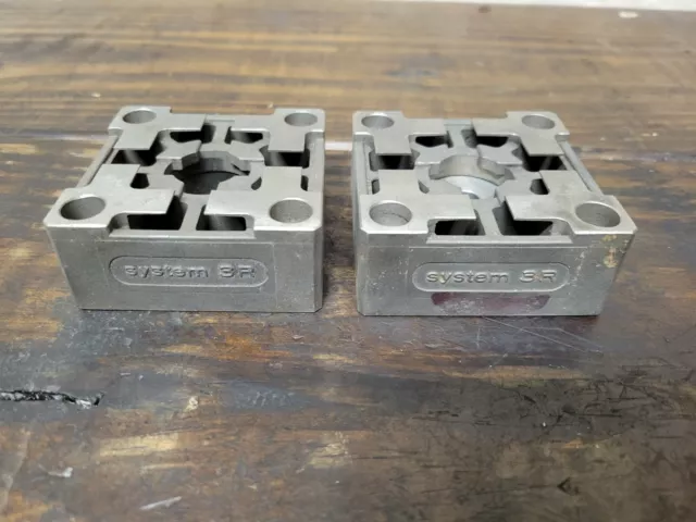 (2) SYSTEM 3R-601.1E-P Cast Macro 70mm stainless electrode holders; EDM, EROWA