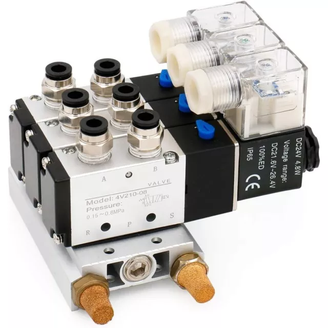 2 Position 4V210-08 DC 24V Solenoid Valve   Pneumatic System and Mechanism