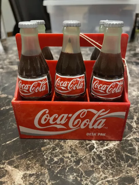 Coca Cola Creative Desk Set 1995 6 Pak Highlighter, Sharpener, Paper Clips, more