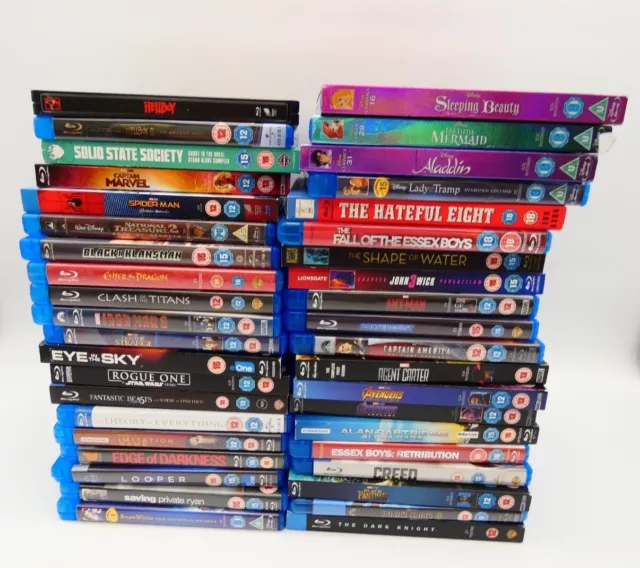 Blu Ray DVDs Discs Bundle Large Job Lot Marvel Disney Classic Films Hell Boy