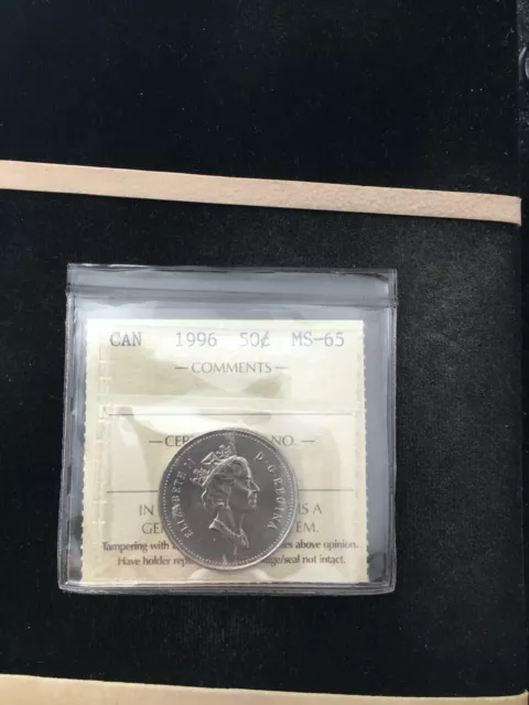 1996  ICCS Graded Canadian  ¢50 Cent, **MS-65**