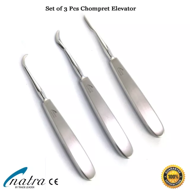 3er Set Wurzelheber Elevator, Chompret Root elevator Dental NATRA