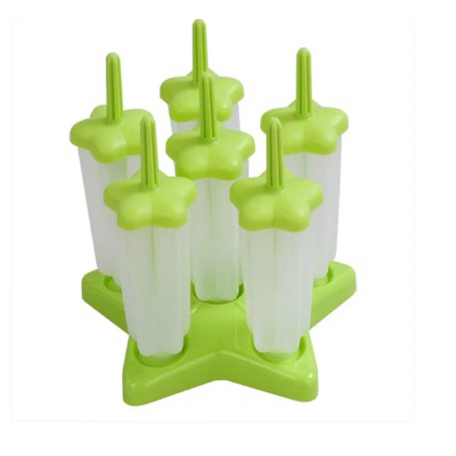 Moldes de helado reutilizables en forma de estrella de 6 celdas hazlo tú mismo Ice Lolly