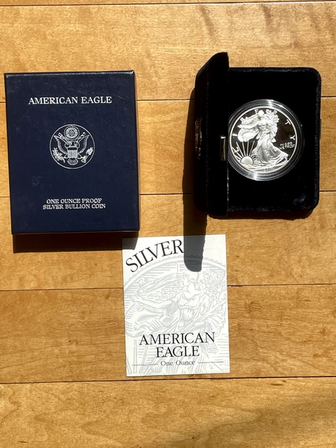 2001-W American Eagle SILVER Proof Coin COMPLETE w/box & COA * 06083