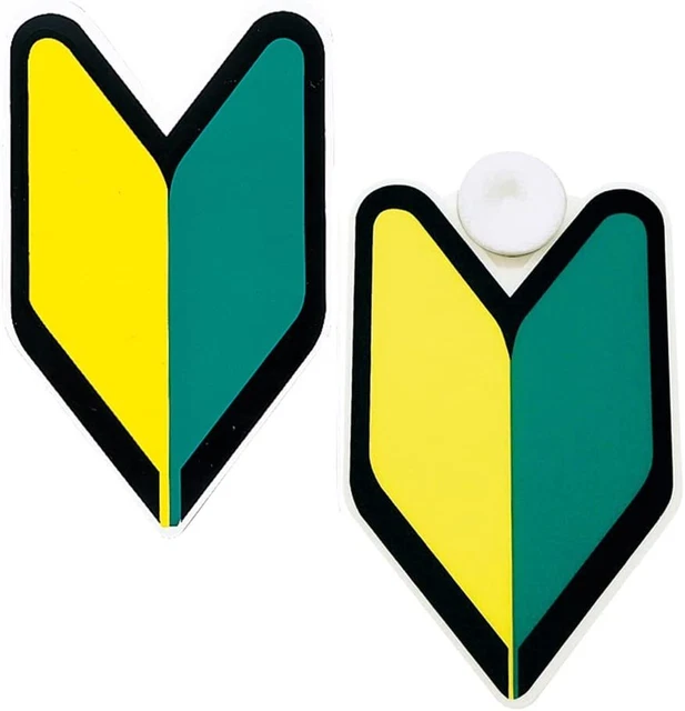 Tsuchiya Yak Car Sign Mark Beginner Mark Magnet & Suction Cup Type 1 Each...