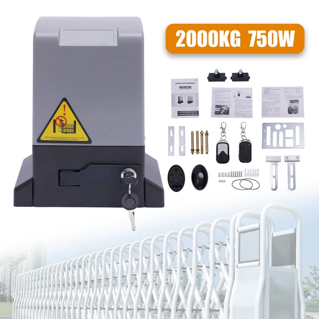 4400LBS AUTOMATIC SLIDING Gate Opener Rack Driven with 2 Remotes