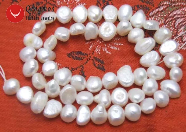 4-5mm Natural Freshwater White Baroque Pearl Loose Beads for Beadwork DIY 14"