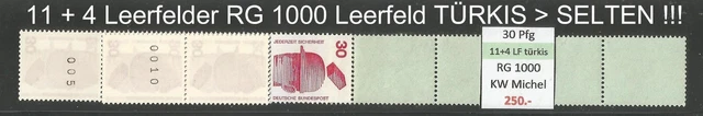 RM Unfallverhütung 30 Pfg RG 1000 ROLLENENDE RE 11 + 4 LF türkis (SELTEN !!!) **