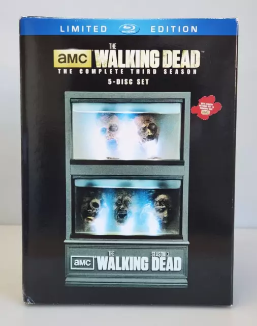 The Walking Dead The Complete Third Season 5 Blu-ray Zombie Head Tank New Sealed