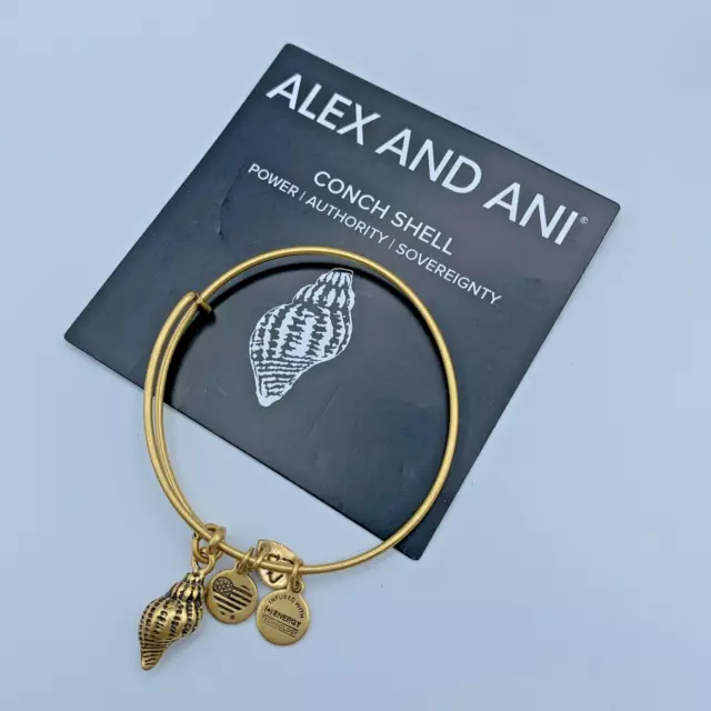 Alex And Ani Gold Tone Bracelet With A Conch Shell Charm A312