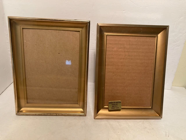 Lot Of 2 Burnes Of Boston Gold Tone Metal Picture Frames 8" X 6" For 5" X 7" Pho