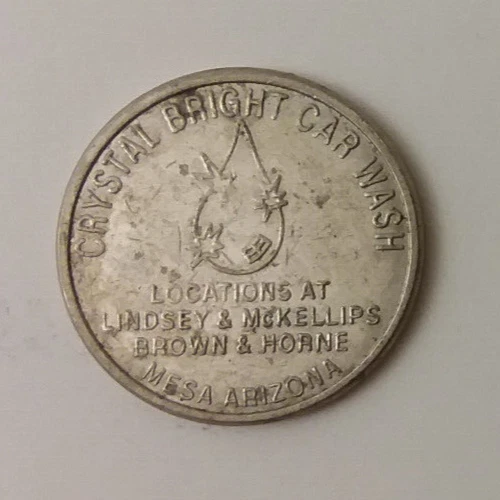 Crystal Bright Car Wash Mesa Arizona Token 25mm
