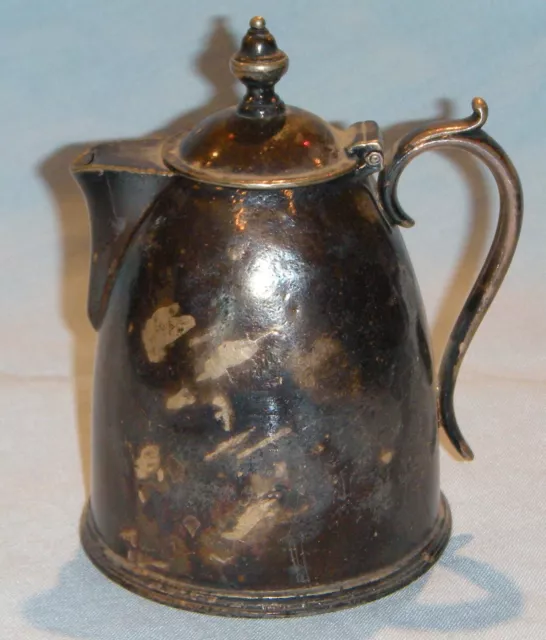 Antique Embassy Sheffield England Creamer with Lid, Silver or Nickle Plate
