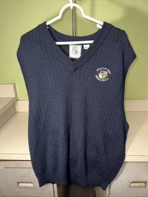 Vintage New 100th US Open Pebble Beach Golf Links Sweater Vest Commemorative XXL