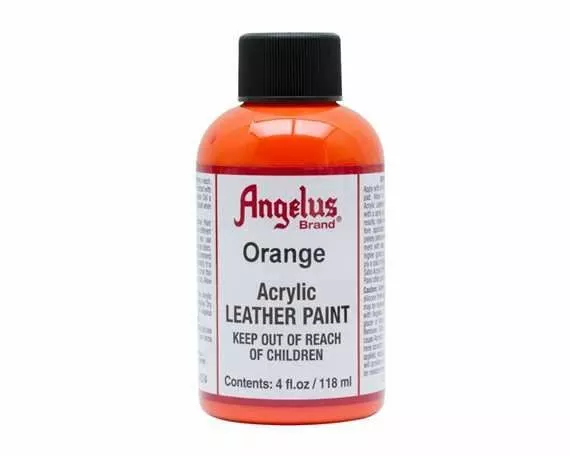 Angelus Acrylic paint ORANGE - LARGE 118ml - For Leather & Synthetic AU SELLER !