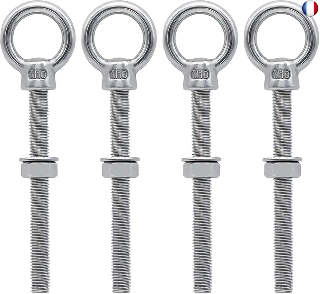 Boulons D'œil En Acier Inoxydable 304 - Tailles M5 à M14, Norme DIN444, Neufs