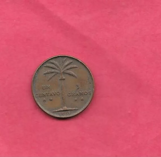 Dominican Republic Km17 1951 Xf-Super Fine Circulated Old Vintage Centavos Coin