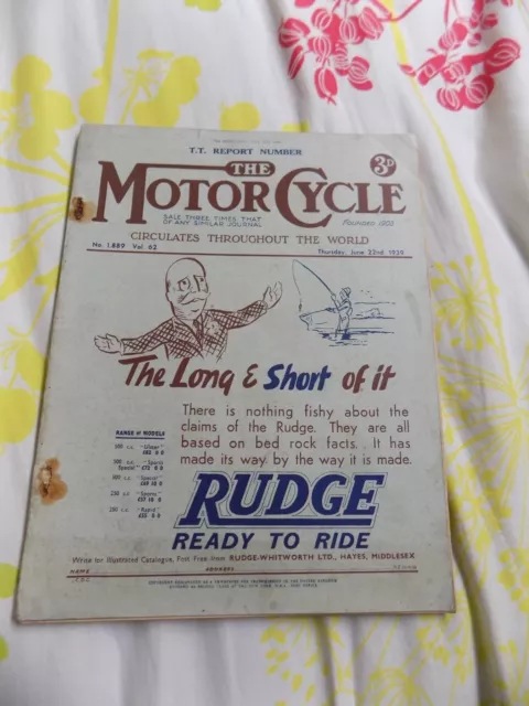 Motor Cycle/22,6,1939/Tourist Trophy Report Number