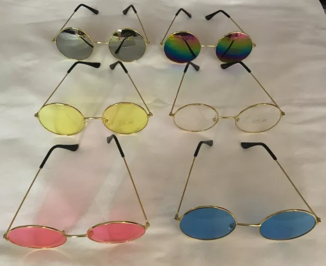Hippie Hippy 60'S 70'S Ozzy John Lennon Round Specs Fancy Dress Glasses Goggles