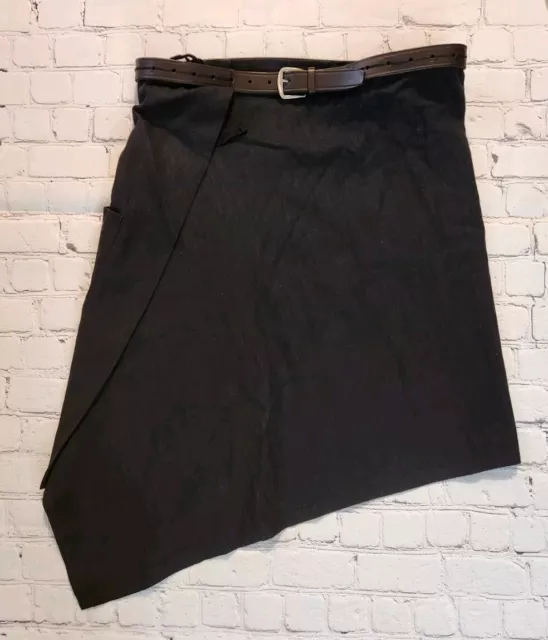Ann Demeulemeester Asymmetic Wrap mini skirt Leather Belt Cargo S M