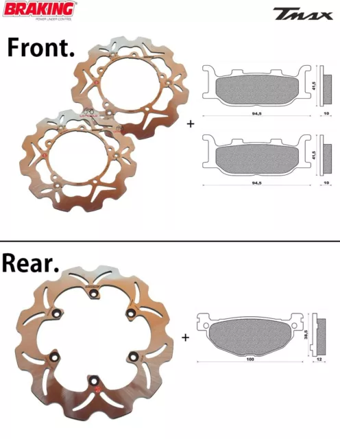 Set Bremsscheiben Wave Margherita BRAKING X Yamaha T-Max 500 2004 2005 2006