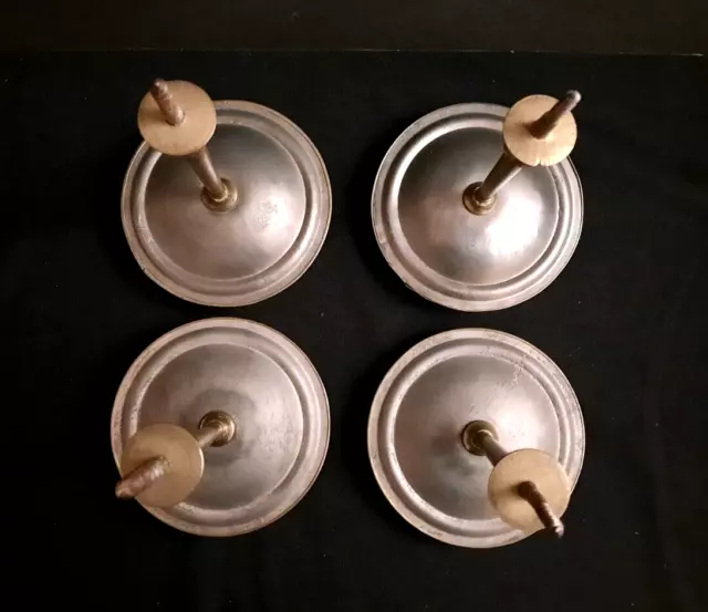 Antique Set Of 4 Brass Hollow Curtain Tie Backs Victorian Era 4 1/4" 4