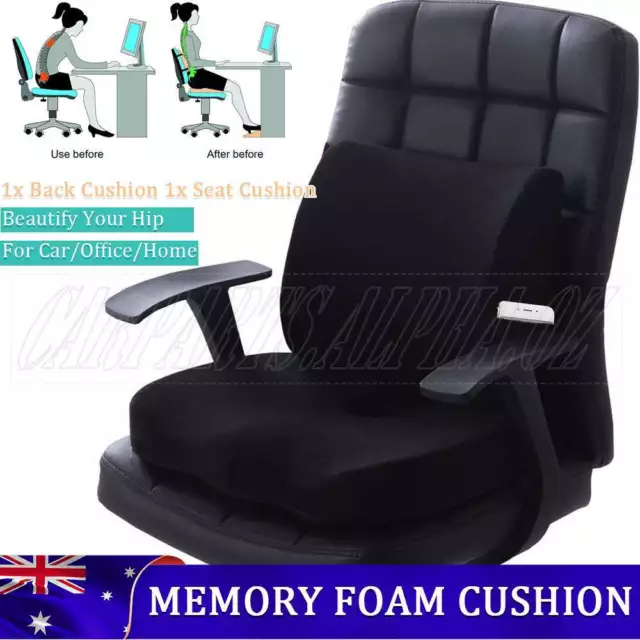 Orthopaedic Memory Foam Seat Cushion Support Back Pain Chair Pillow Car Coccyx
