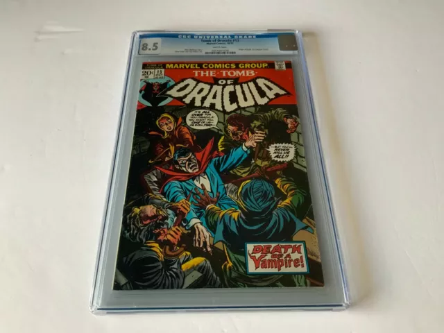 Tomb Of Dracula 13 Cgc 8.5 White Origin Blade Vampire Slayer Marvel Comics 1973