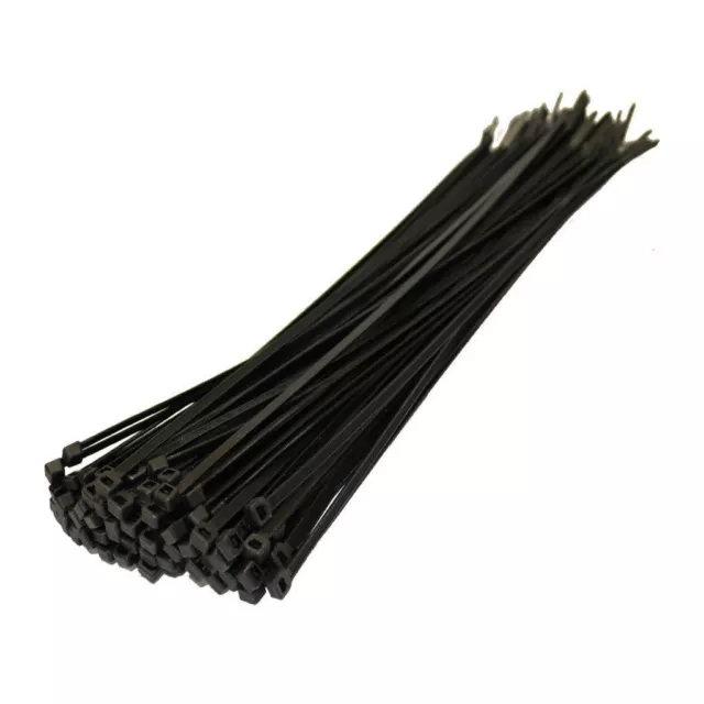 Strong Black Plastic Cable Ties Wraps Organizer Zip Straps Size 100 200 300mm