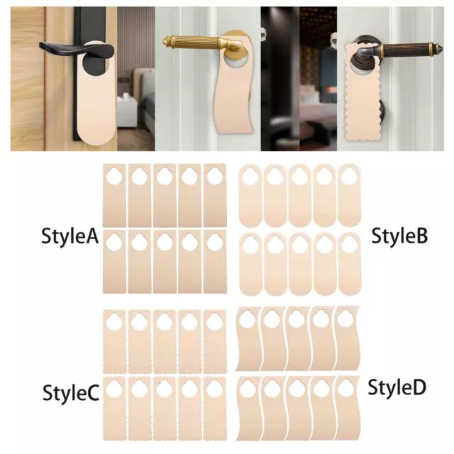 10x Wood Blank Door Knob Hangers, DIY Plain Plaque Supplies, Decorative for