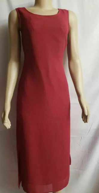 Amanda Smith Solid Red Sleeveless Maxi Women's Dress Size 10P