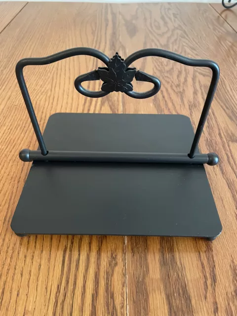 LONGABERGER Wrought Iron NAPKIN HOLDER Black  Maple Leaf 8"×8"×5"