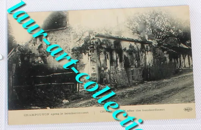 Cpa Postcard - Military War 1914-18 - Champguyon After The Bombing