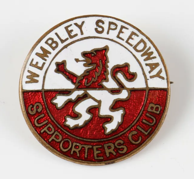 vintage Wembley Speedway Supporters Club enamel pin badge by Marples & Beasley