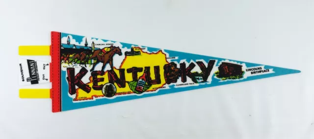 Kentucky KY Derby Mammoth Whiskey Boone Souvenir Pennant Flag Vtg Tourist