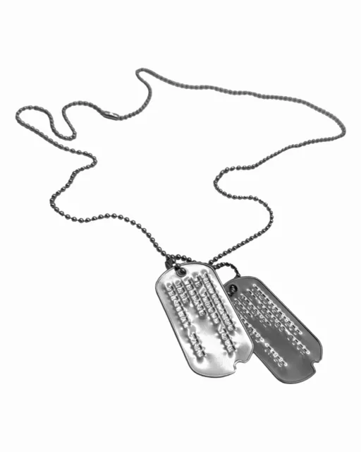 PERSONALISED DEBOSSED WWII Era Army Dog Tags Set & Chains 304-Grade Stainless UK 2