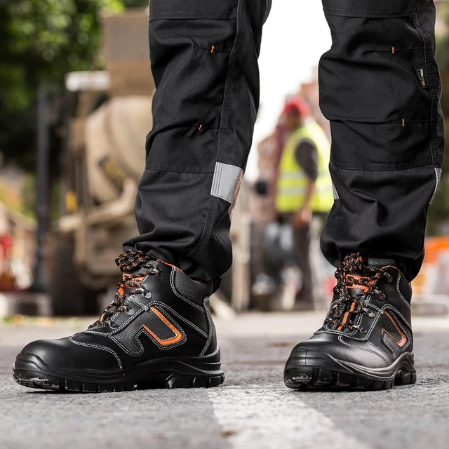 BLACK HAMMER MENS Leather Safety Boots S3 SRC Steel Toe Cap Work Shoes