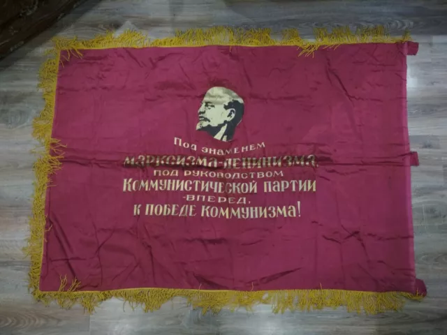 Vintage - flag banner lenin of soviet russian propaganda of the USSR, *52