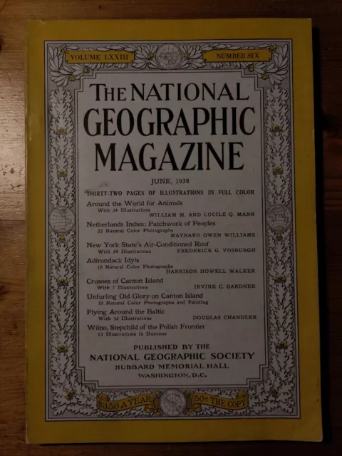 The National Geographic Magazine, June, 1938