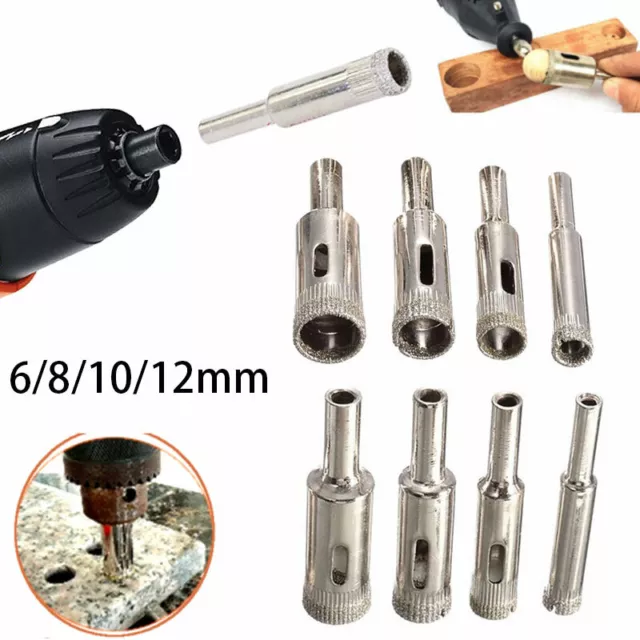 4X Diamond Cutter Hole Saw Drill Bit Tool Set For Tile Ceramic Glass 6 8 10 12mm