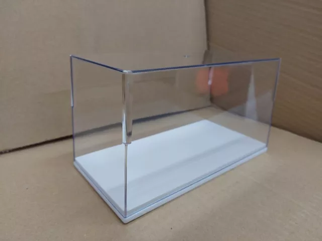 1/18 Boîte vitrine acrylique Plexiglas avec Led Lighted Display case  Exposer vos miniatures (Base blanche)