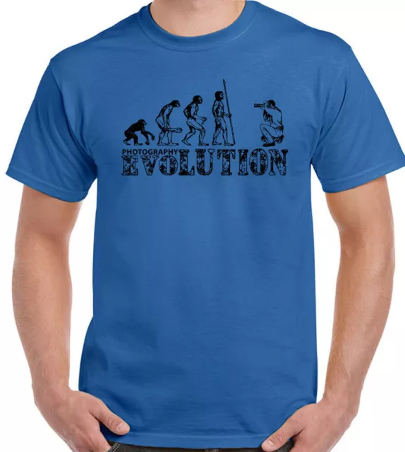 PHOTOGRAPHY T-SHIRT Mens Evolution Funny Camera Photographer Lens Bag Tripod