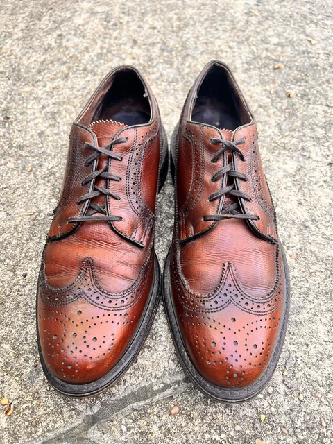 VINTAGE FLORSHEIM DRESS Shoes Men's D Wingtip Oxfords 75676