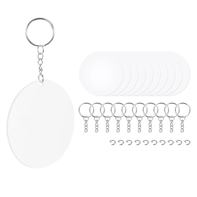 ACRYLIC KEYCHAIN BLANKS 2, 48 Set Clear Disc Key Chain with Open Jump Ring  $26.76 - PicClick AU