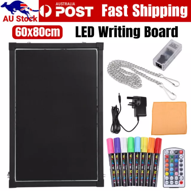 60*80cm Flashing Illuminated Erasable Neon LED Message Menu Sign Writing Board Z