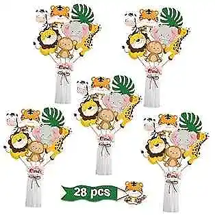 Jungle Animal Party Decorations - Centerpiece Sticks Animals Cutouts for Baby