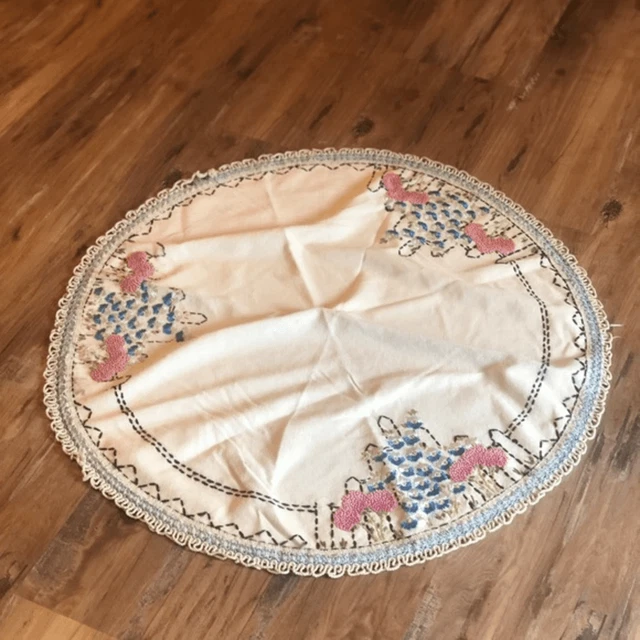 Alfombra tapiz mantel crewel de colección sin terminar hecha a mano patrón floral