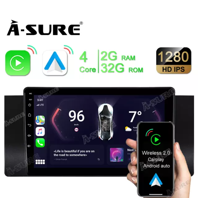 2+32G Android 12 Radio Carplay DSP Autoradio GPS Navi Für BMW E39 E53 X5 5er
