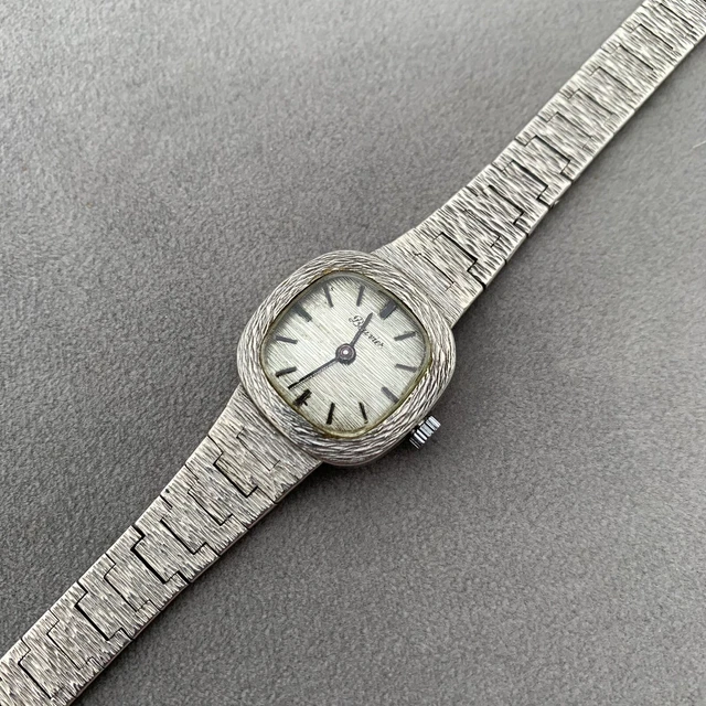 MONTRE ANCIENNE EN Argent BOUVIER QUARTZ Vintage Modernist Lady