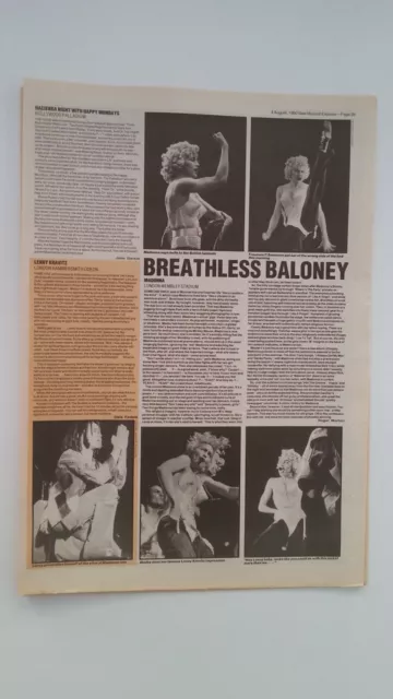 MADONNA Wembley 'concert review' 1990 UK ARTICLE / clipping